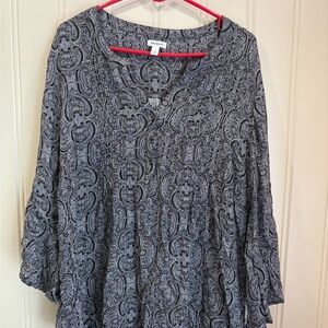 Westport Gray Paisley Blouse